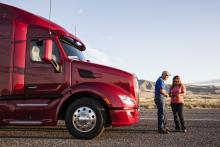 semi truck driver talking with other driver